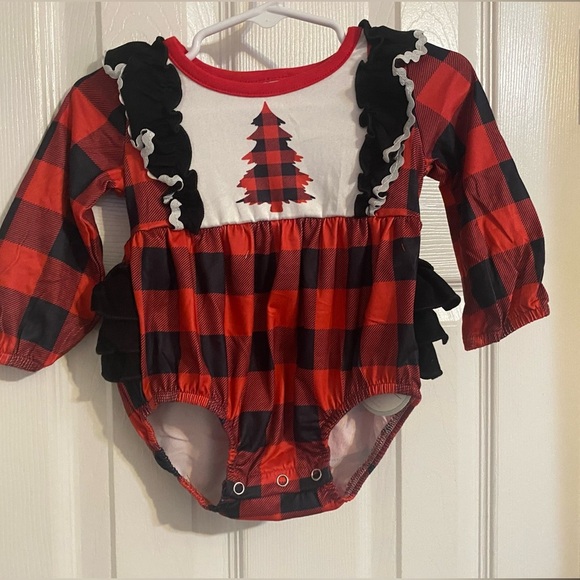 New Buffalo Plaid Holiday Romper - Picture 1 of 7
